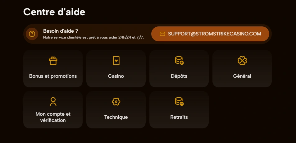 strom strike casino d'assistance